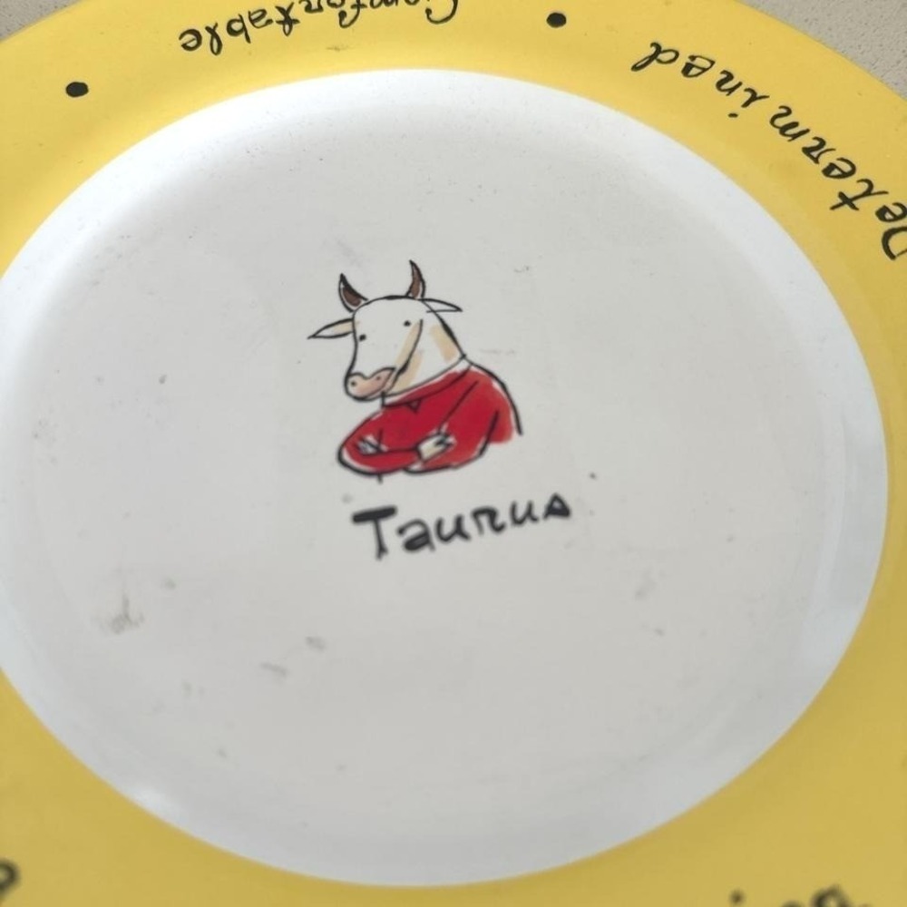 Pottery Barn Taurus Zodiac Plate 8 inch Astrology Sign Dish